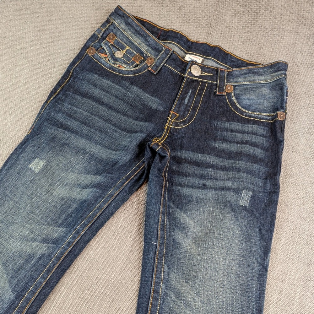 True Religion Jeans Women 28 Dark Blue Joey Flare Low Rise Super T USA Made NWOT